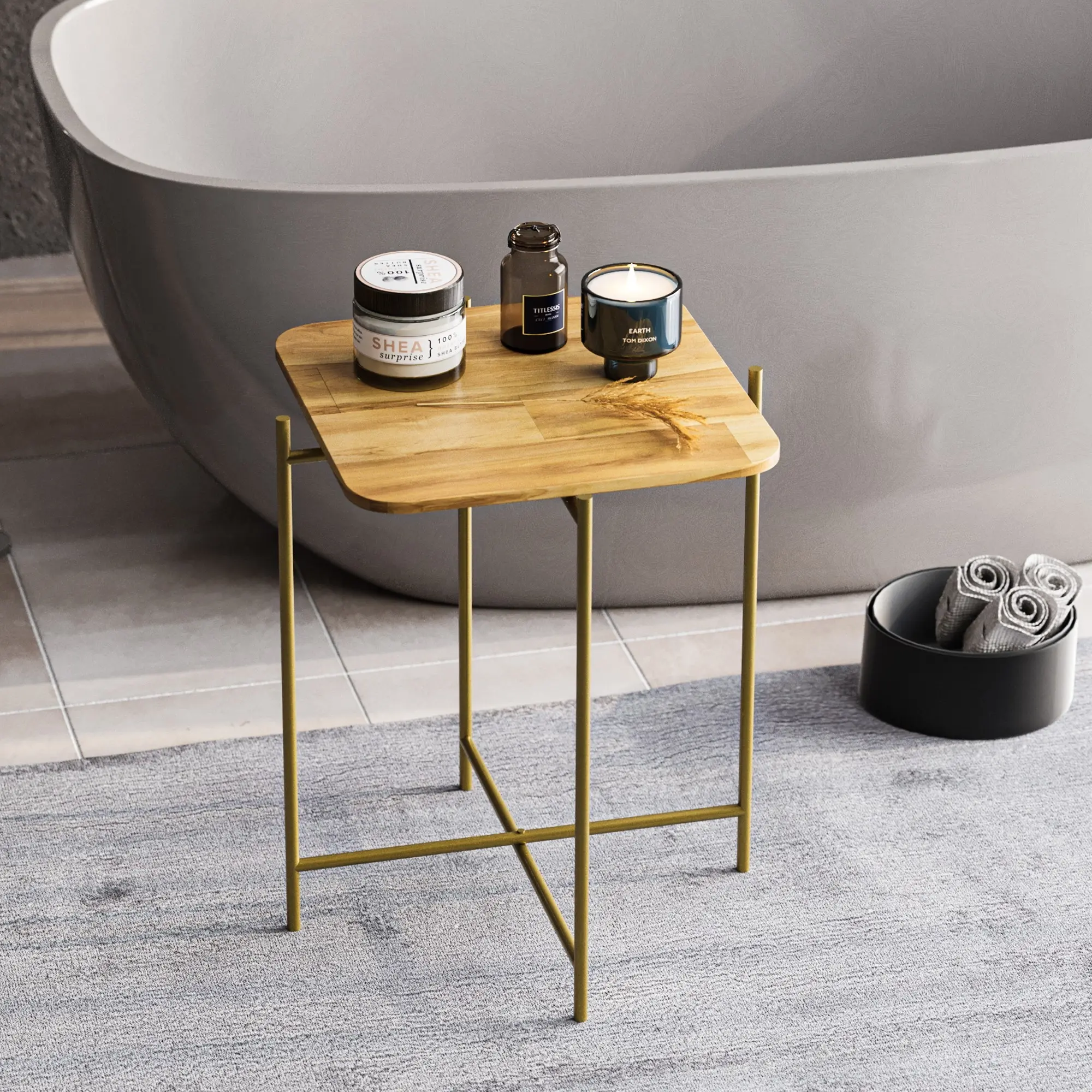 Masa pentru reviste Mirage Meble Shb-005-A (Natural/Gold)