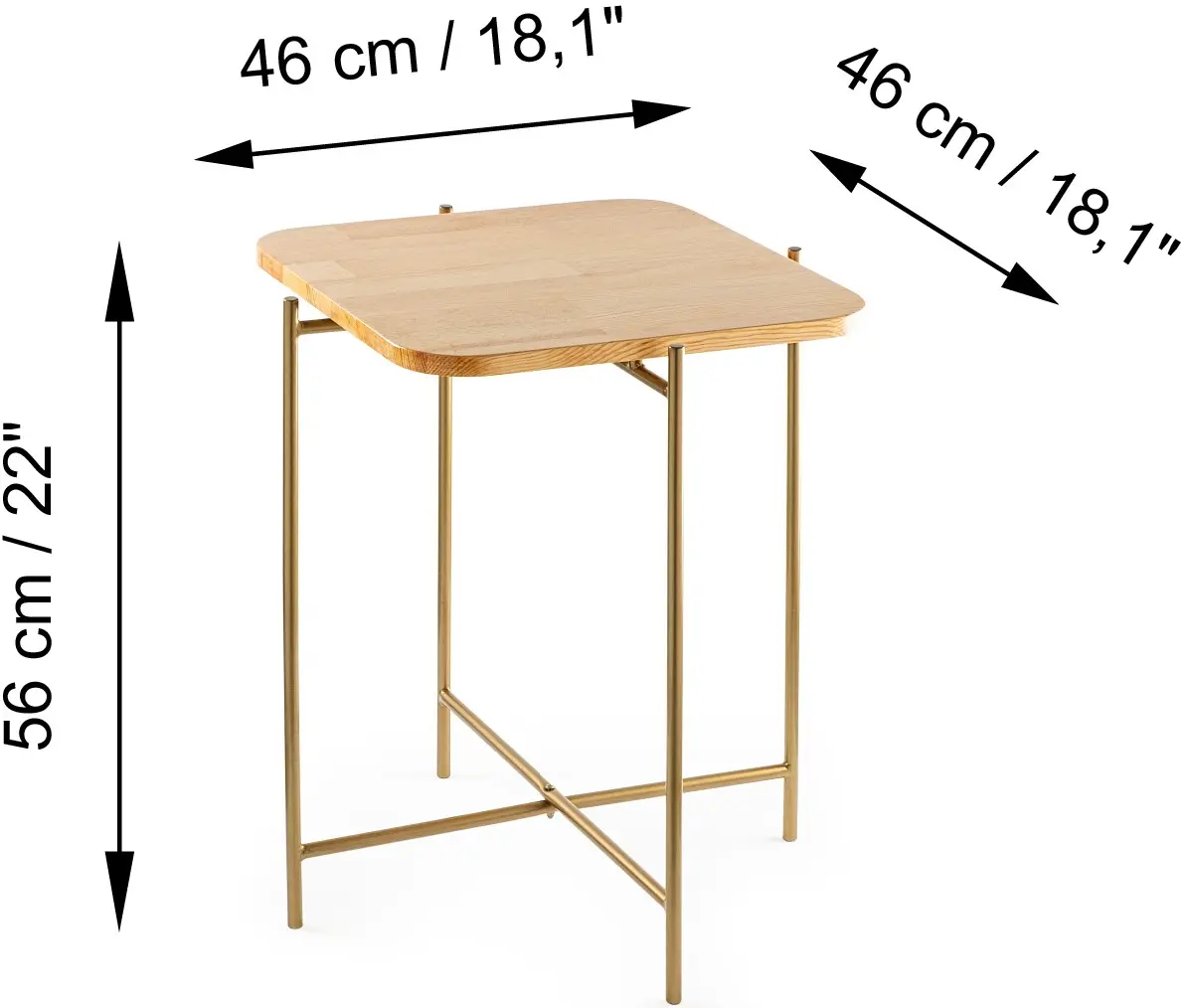 Masa pentru reviste Mirage Meble Shb-005-A (Natural/Gold)