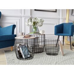 Комплект журнальных столиков Mirjan24 Amiuk/Howig (Black/Natural Wood) Thumb