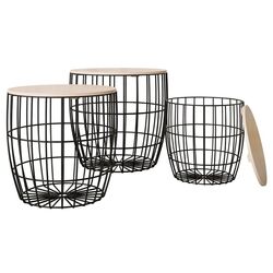 Set mese pentru reviste Mirjan24 Amiuk/Howig (Black/Natural Wood)