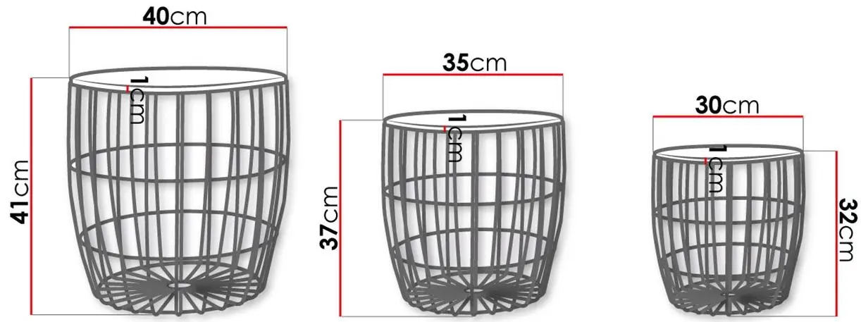 Комплект журнальных столиков Mirjan24 Amiuk/Howig (White/Natural Wood) - 2