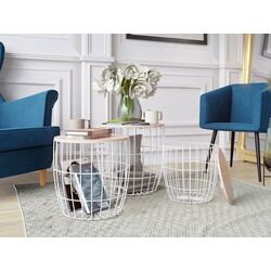 Комплект журнальных столиков Mirjan24 Amiuk/Howig (White/Natural Wood) Thumb