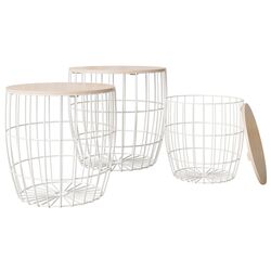 Set mese pentru reviste Mirjan24 Amiuk/Howig (White/Natural Wood)