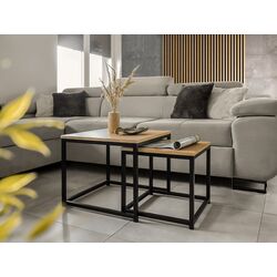 Комплект журнальных столиков Mirjan24 Hamepus/Dener (Sonoma Oak/Black) Thumb