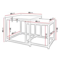 Комплект журнальных столиков Mirjan24 Hamepus/Dener (Sonoma Oak/Black) Thumb