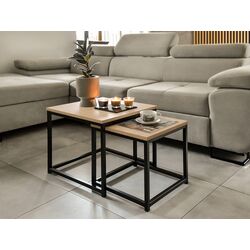 Комплект журнальных столиков Mirjan24 Hamepus/Dener (Sonoma Oak/Black) Thumb