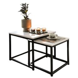 Комплект журнальных столиков Mirjan24 Hamepus/Dener (White/Black)