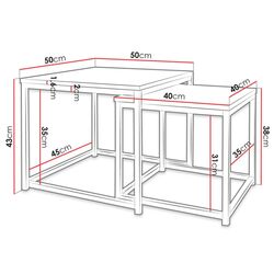 Комплект журнальных столиков Mirjan24 Hamepus/Dener (White/Black) Thumb