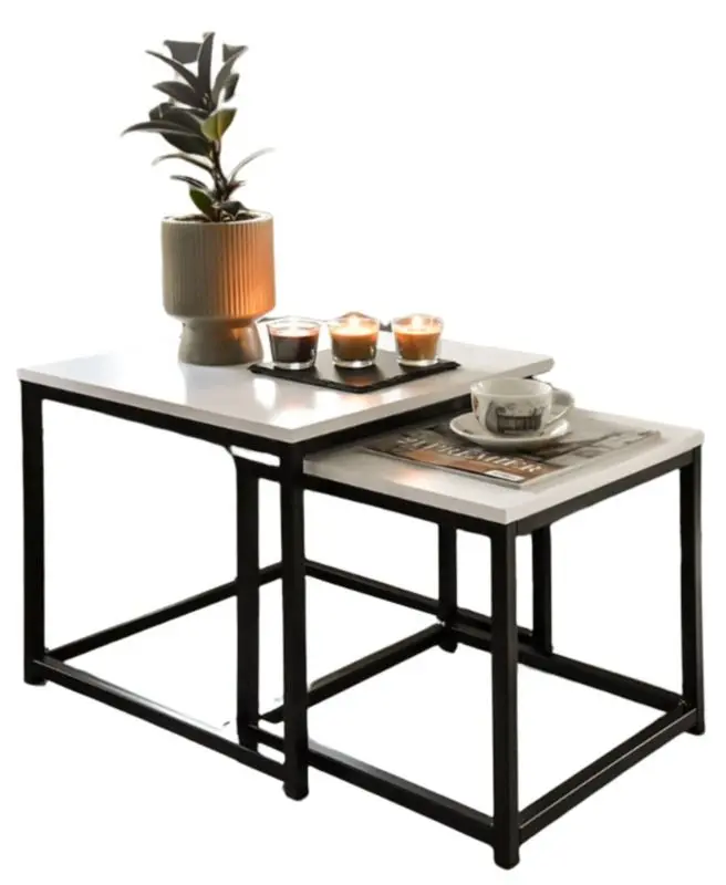 Комплект журнальных столиков Mirjan24 Hamepus/Dener (White/Black)