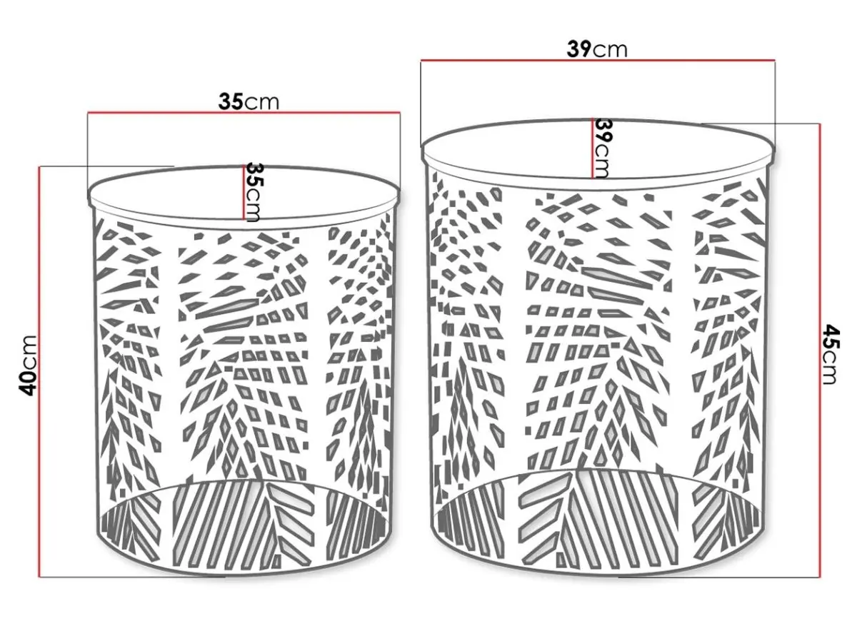 Комплект журнальных столиков Mirjan24 Madesia/Leaf (Natural/Black) - 2