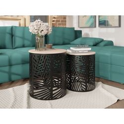 Комплект журнальных столиков Mirjan24 Madesia/Leaf (Natural/Black) Thumb