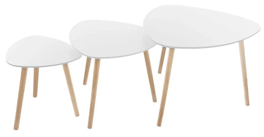 Комплект журнальных столиков Mirjan24 Terencja/Mileo (White) - 2