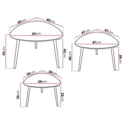 Комплект журнальных столиков Mirjan24 Terencja/Mileo (White) Thumb