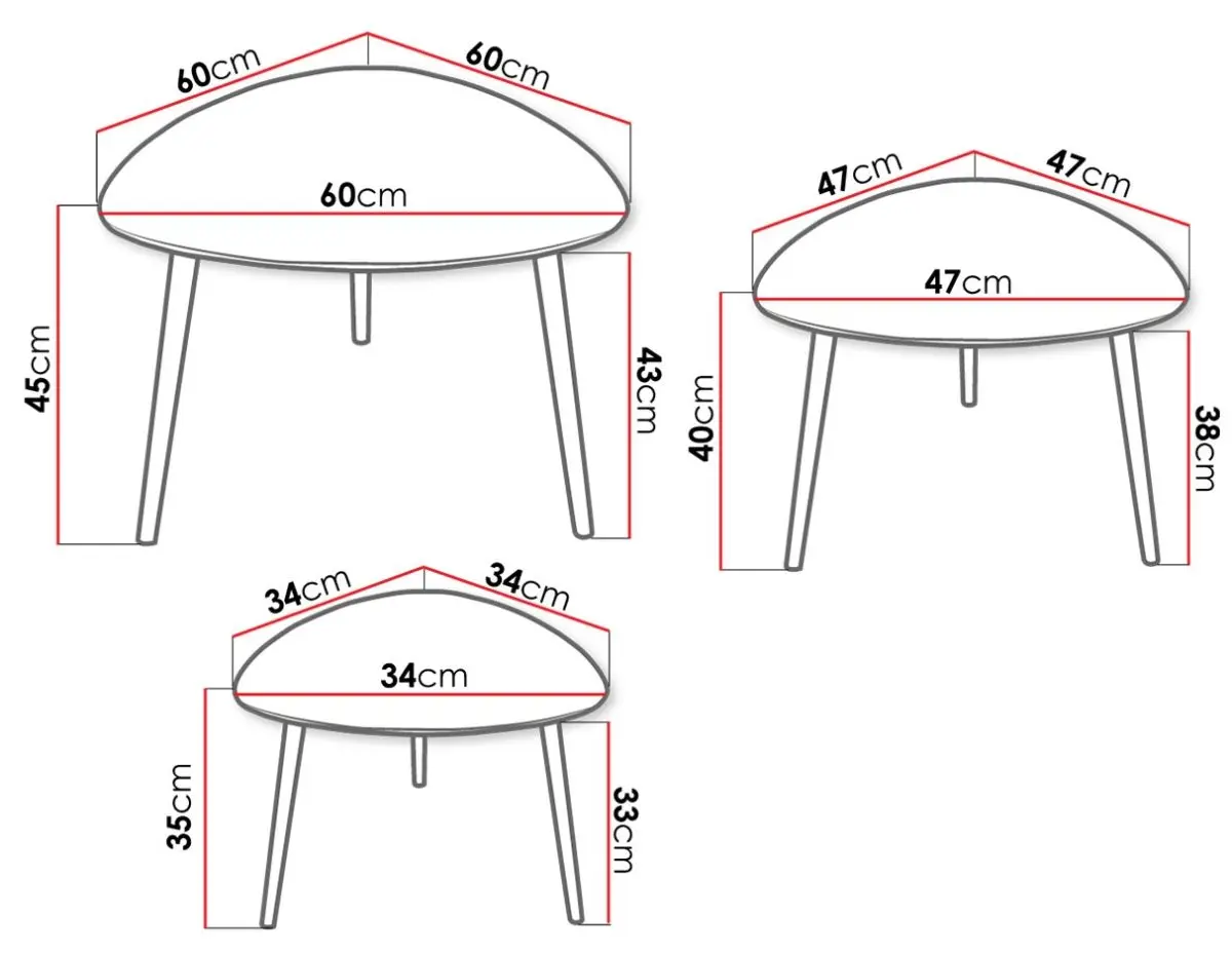 Комплект журнальных столиков Mirjan24 Terencja/Mileo (White) - 3