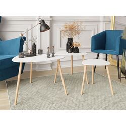 Комплект журнальных столиков Mirjan24 Terencja/Mileo (White) Thumb