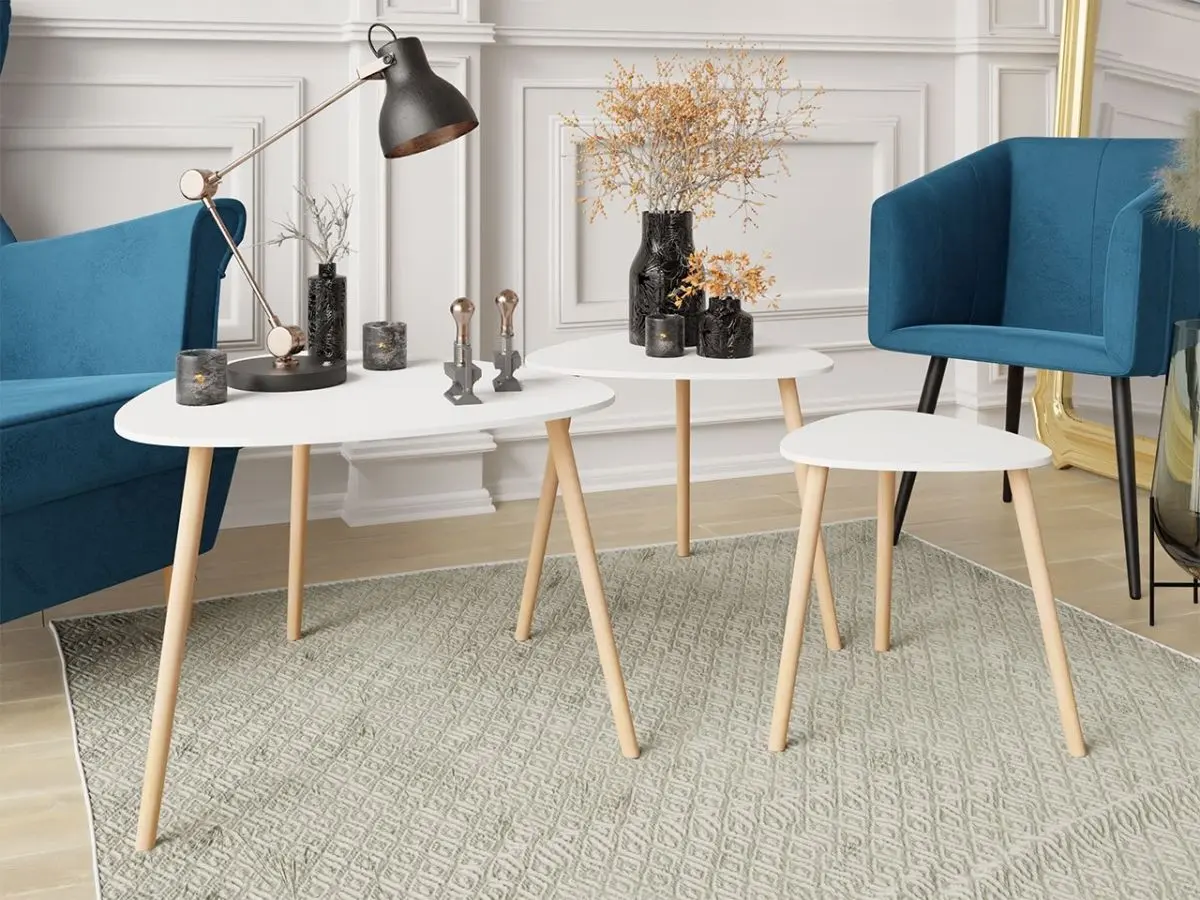 Комплект журнальных столиков Mirjan24 Terencja/Mileo (White) - 4