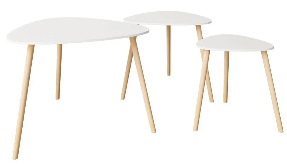 Комплект журнальных столиков Mirjan24 Terencja/Mileo (White)