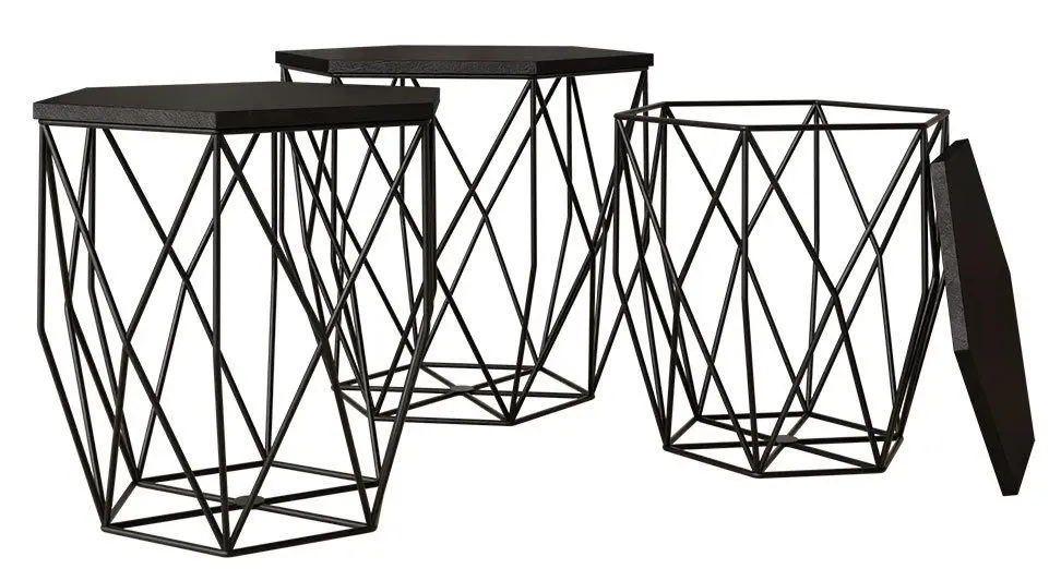 Комплект журнальных столиков Mirjan24 Tyfon/Kumi (Black) - 2