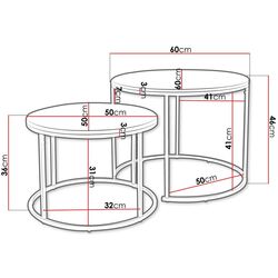 Set masute pentru reviste Mirjan24 Maliko/Idunes Bigger (Black Marble/Black) Thumb