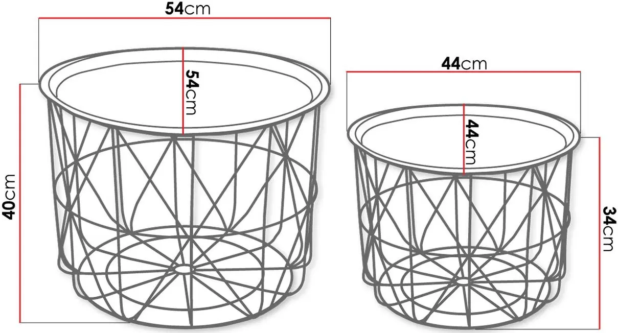 Набор журнальных столиков Mirjan24 Placydo/Matt (Black) - 6