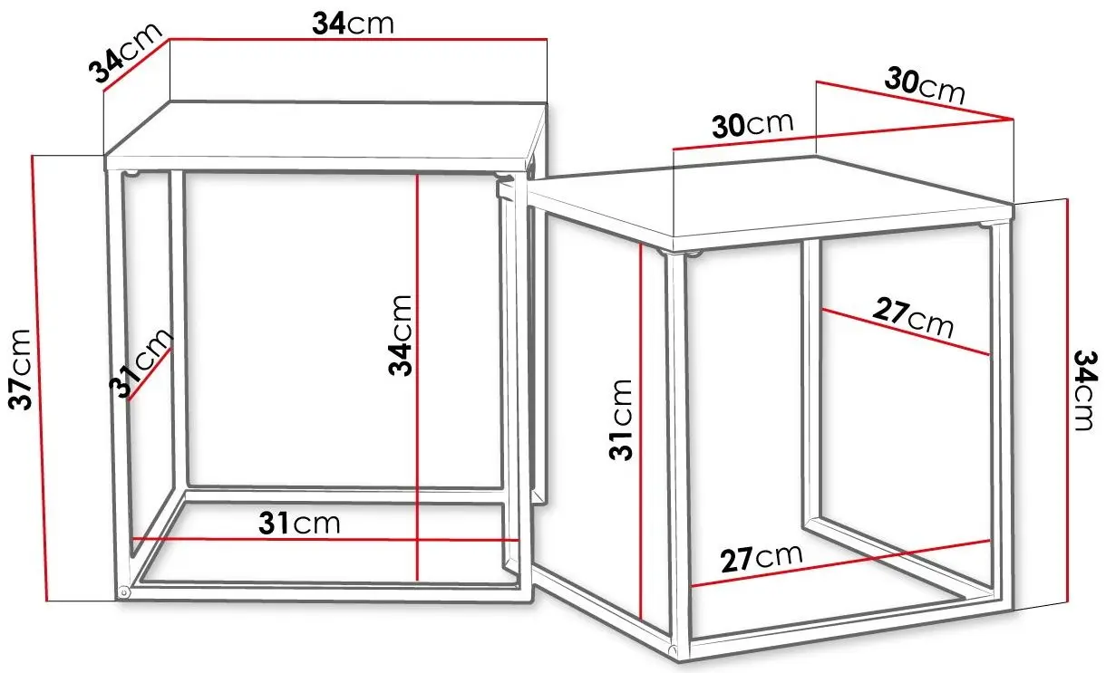 Set masute pentru reviste Mirjan24 Runoya/Carlo Bigger (Black) - 2