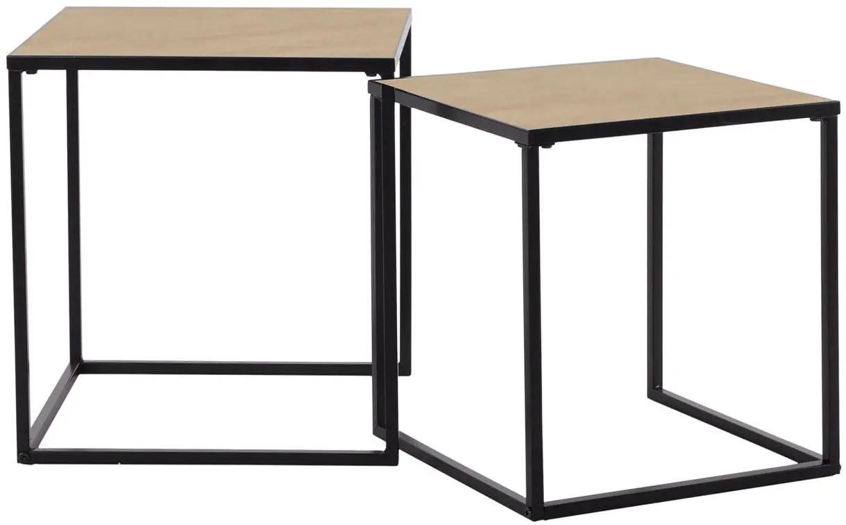 Набор журнальных столиков Mirjan24 Runoya/Carlo Bigger (Black/Natural) - 3