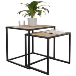 Набор журнальных столиков Mirjan24 Runoya/Carlo Bigger (Black/Natural) Thumb