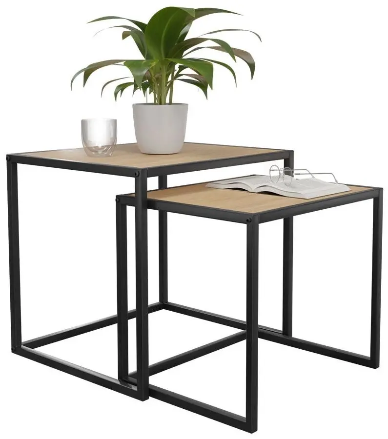 Набор журнальных столиков Mirjan24 Runoya/Carlo Bigger (Black/Natural) - 4