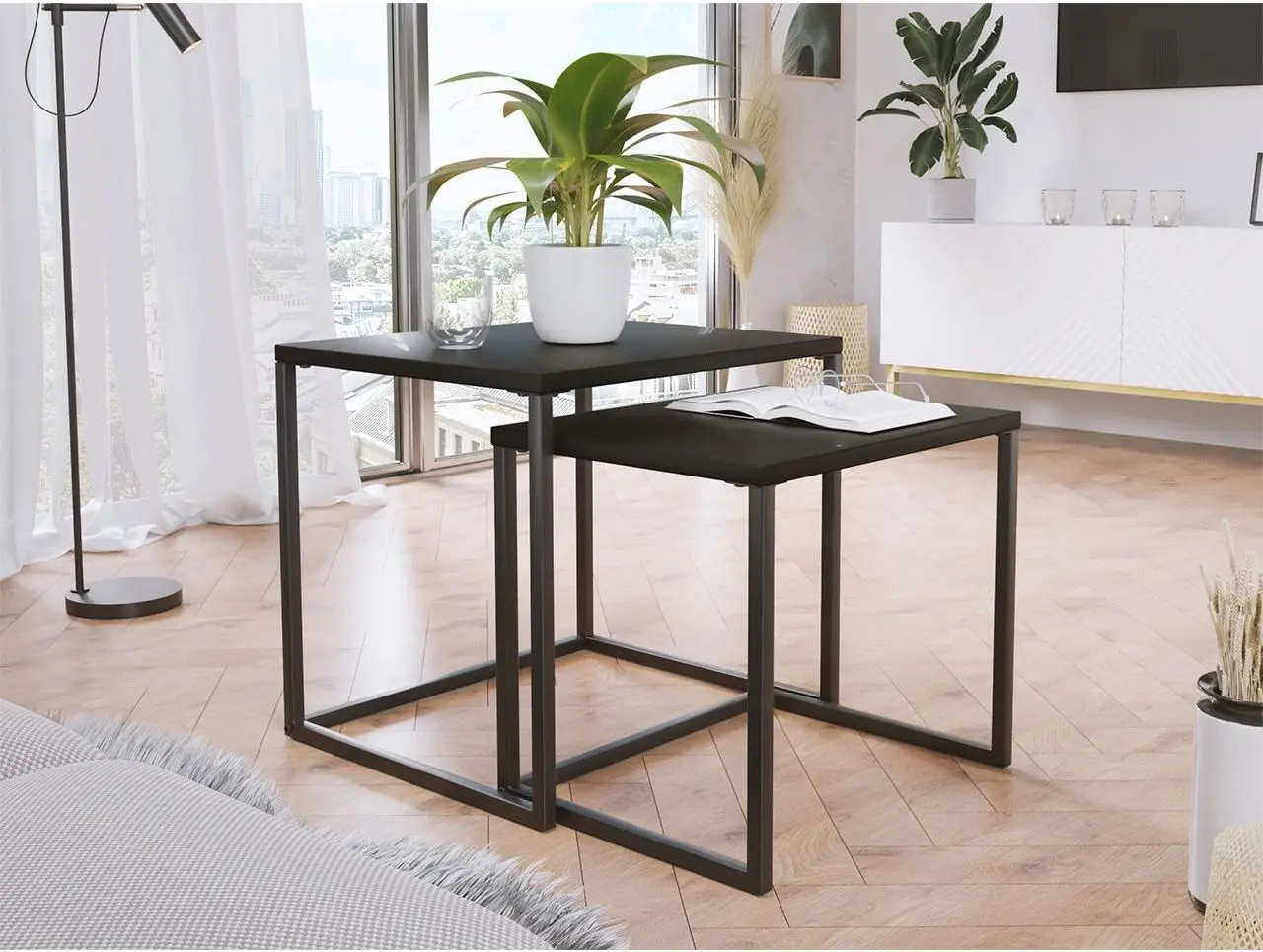 Set masute pentru reviste Mirjan24 Runoya/Carlo Bigger (Black)