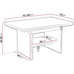 Журнальный стол-трансформер Mirjan24 Hosul/Jan (Sonoma Oak) Thumb