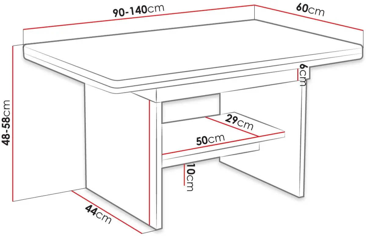 Журнальный стол-трансформер Mirjan24 Hosul/Jan (Sonoma Oak) - 3