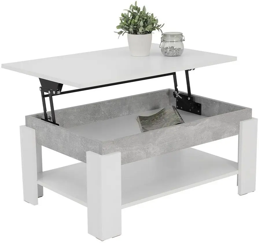 Журнальный стол-трансформер Mirjan24 Setori/Theo (White/Concrete) - 2