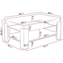 Журнальный стол-трансформер Mirjan24 Setori/Theo (White/Concrete) Thumb