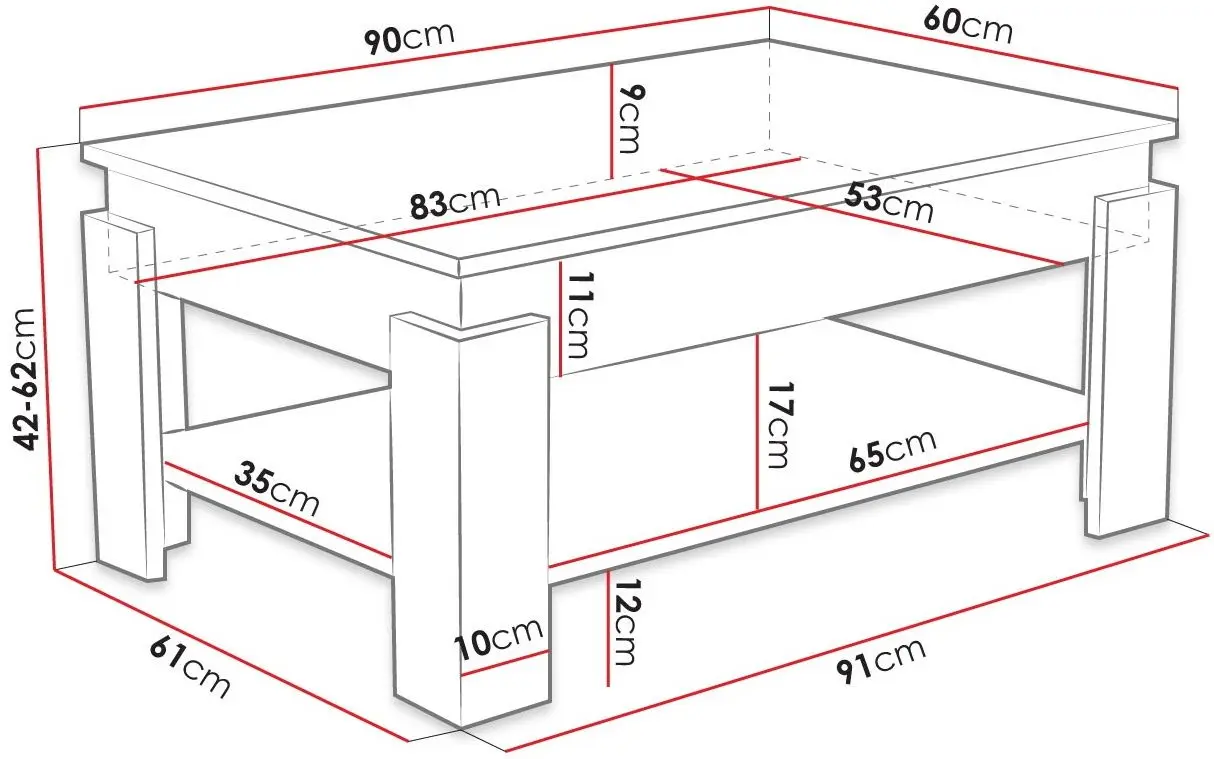 Журнальный стол-трансформер Mirjan24 Setori/Theo (White/Concrete) - 4