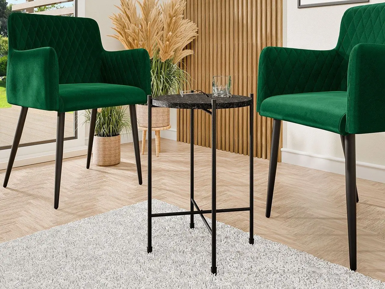 Журнальный столик Mirjan24 Amancio/Togero (Black Marble/Black)