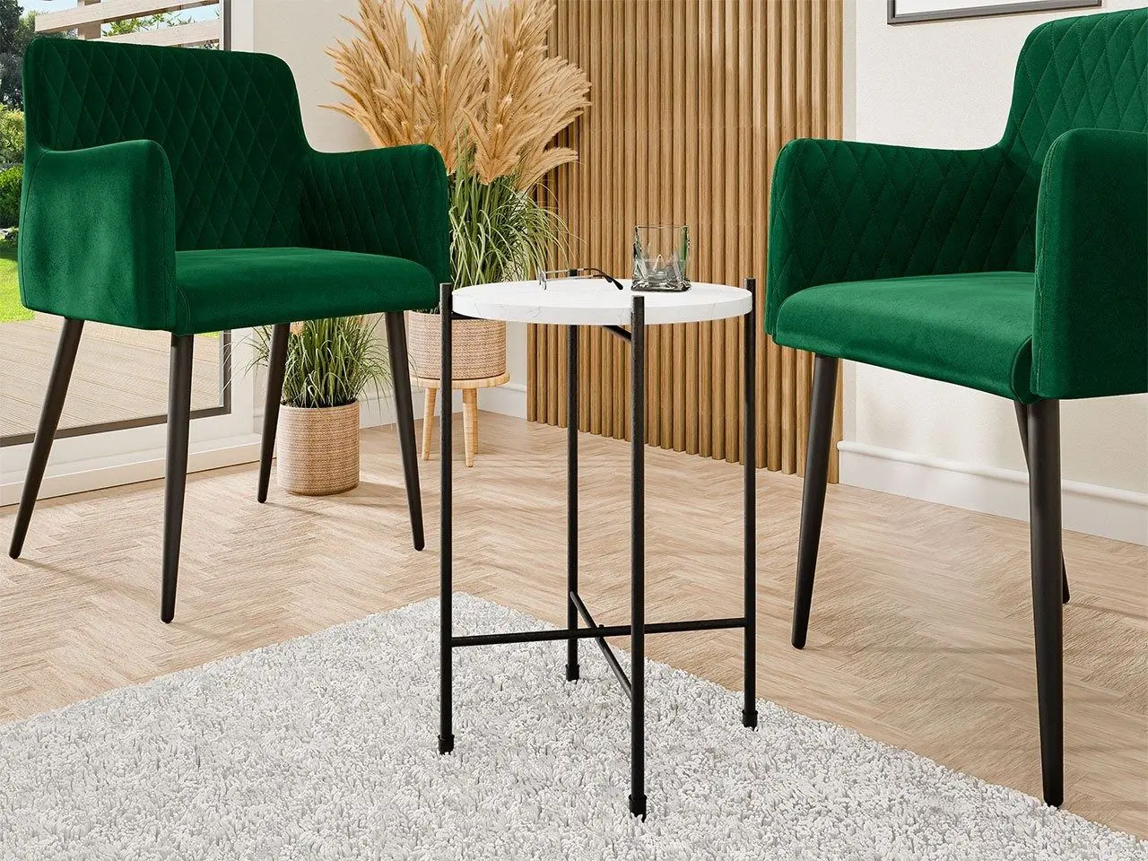 Журнальный столик Mirjan24 Amancio/Togero (White Marble/Black)