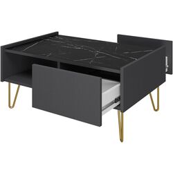 Журнальный столик Mirjan24 Animere AL97/Narine L97 (Black Graphite/Black Marble) Thumb