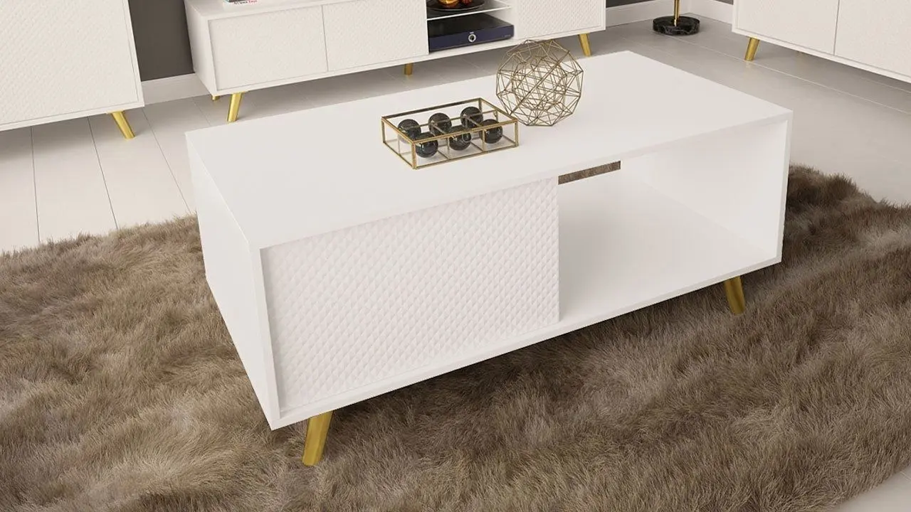 Журнальный столик Mirjan24 Asporiz 04/Apollo (White/Gold) - 7