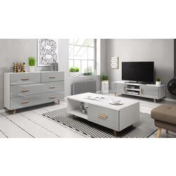 Журнальный столик Mirjan24 Baca 2/Sweden (White/Grey Gloss) Thumb