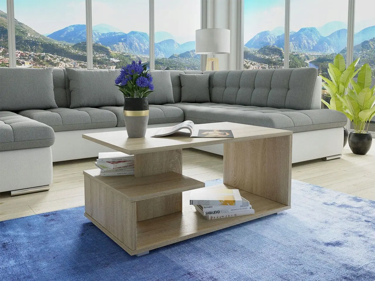 Masa pentru reviste Mirjan24 Black/Dallas (Sonoma Oak) - 3