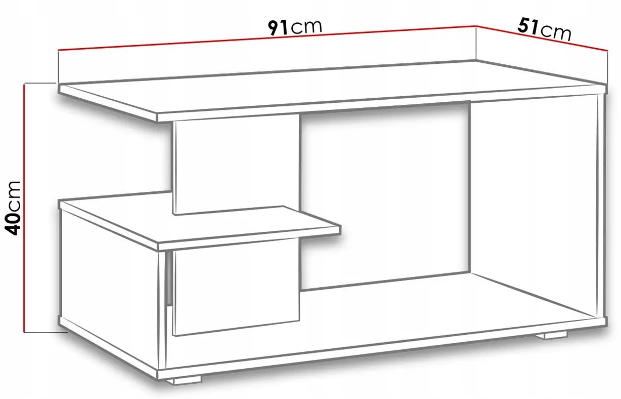 Masa pentru reviste Mirjan24 Black/Dallas (White) - 2