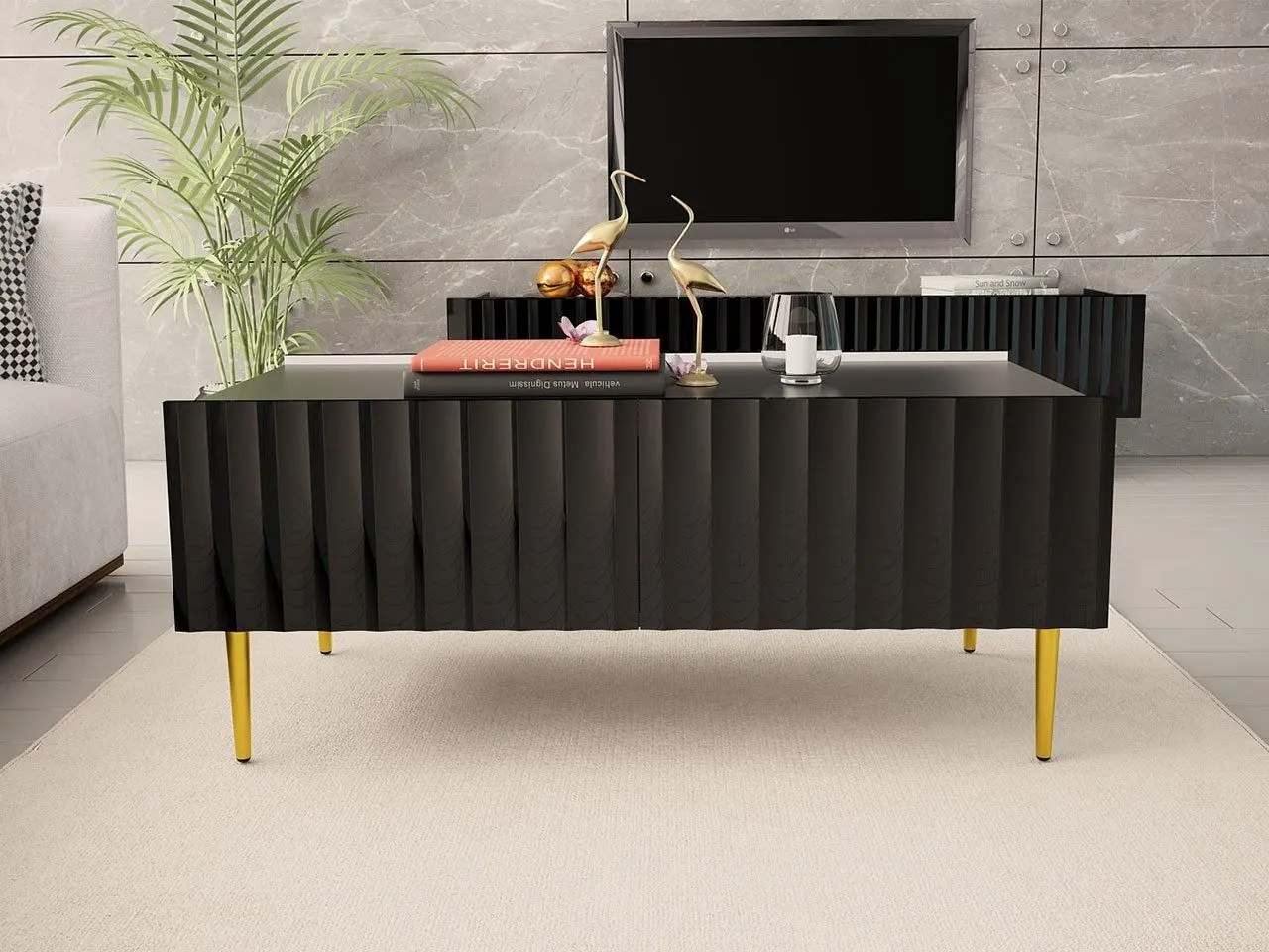 Журнальный столик Mirjan24 Brimono/Arcos 120x59 (Black/Black Gloss) - 6