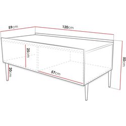 Журнальный столик Mirjan24 Brimono/Arcos 120x59 (White/White Gloss) Thumb