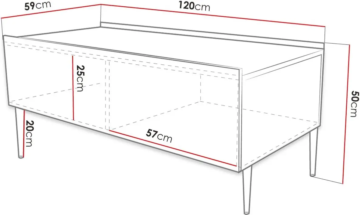 Журнальный столик Mirjan24 Brimono/Arcos 120x59 (White/White Gloss) - 7
