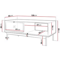 Журнальный столик Mirjan24 Brulpin 2K/Bartise 2K (Artisan Oak/Black) Thumb