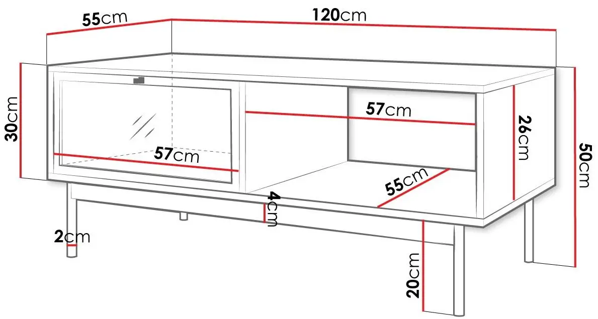 Журнальный столик Mirjan24 Brulpin 2K/Bartise 2K (Artisan Oak/Black) - 2