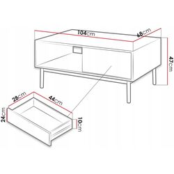 Masa pentru reviste Mirjan24 Bruno/Basic BL 104 (Hickory Jackson/Graphite) Thumb