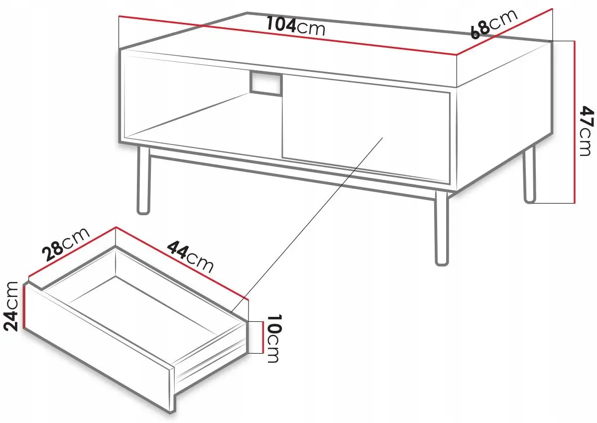 Masa pentru reviste Mirjan24 Bruno/Basic BL 104 (Hickory Jackson/Graphite) - 3