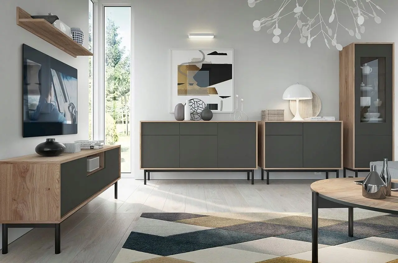 Masa pentru reviste Mirjan24 Bruno/Basic BL 104 (Hickory Jackson/Graphite) - 5