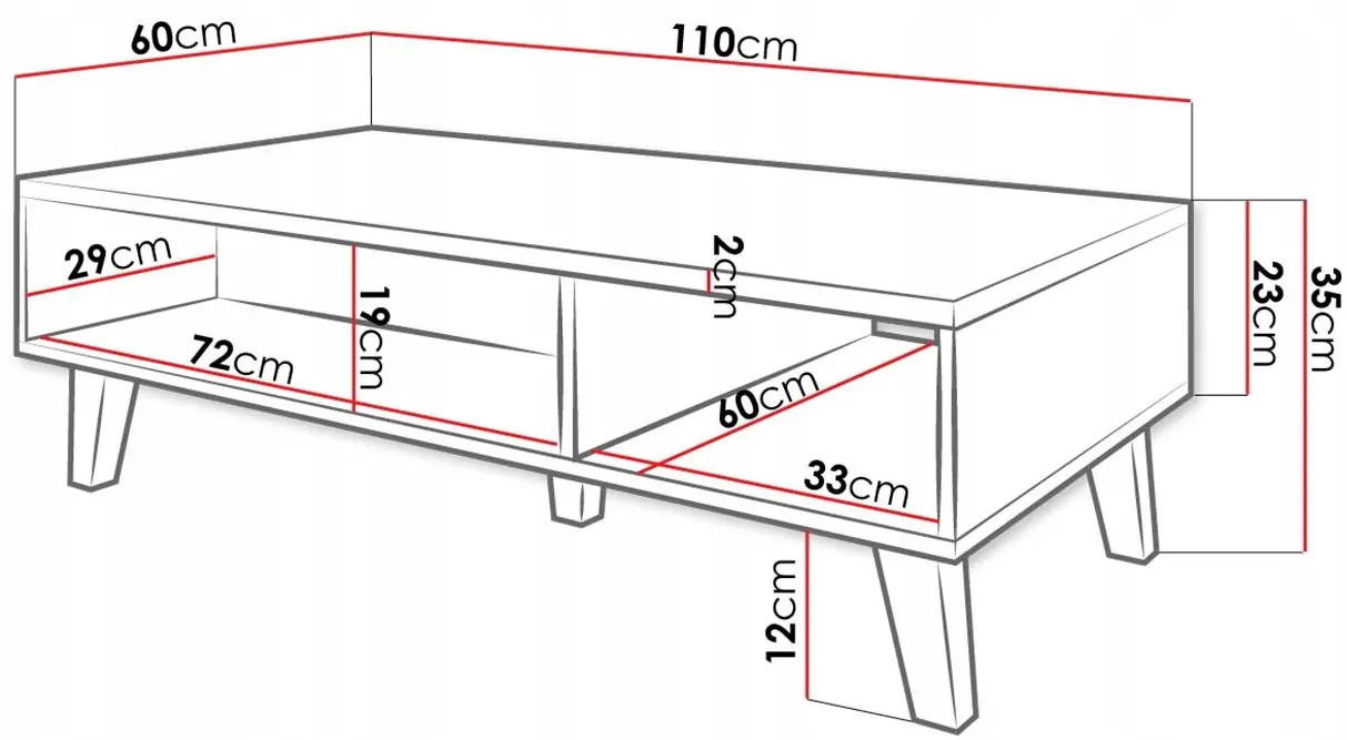 Masa pentru reviste Mirjan24 Elsie/Nord (Wotan Oak/Anthracite) - 2